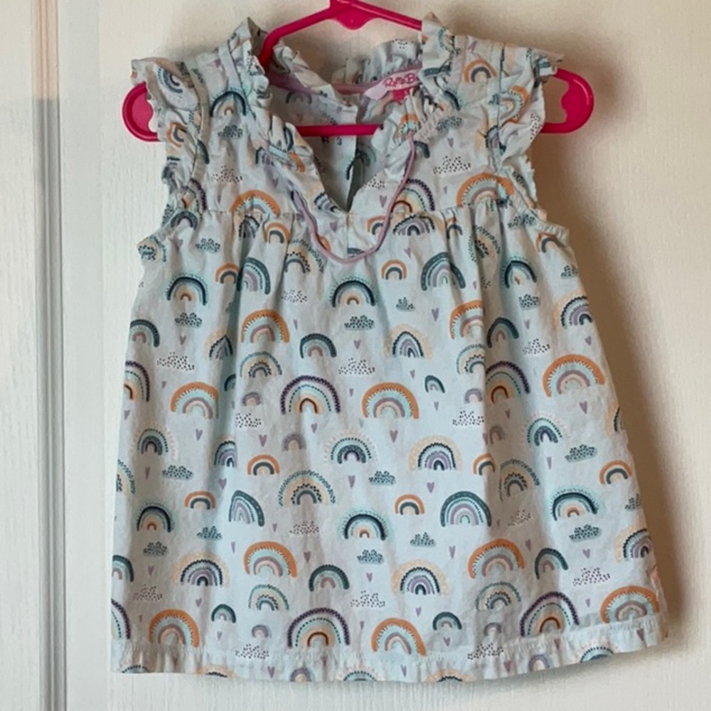 Ruffle Butts Girls Size 5 Rainbow Top